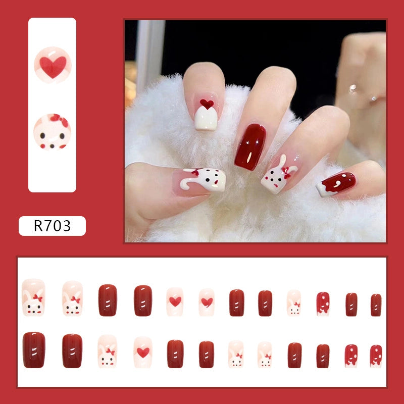 Simple And Cute Classic Style Autumn And Winter Wear Armor Cheap Hot Sale Nail Sticker Caramel Amber Finished Product Fake Nails