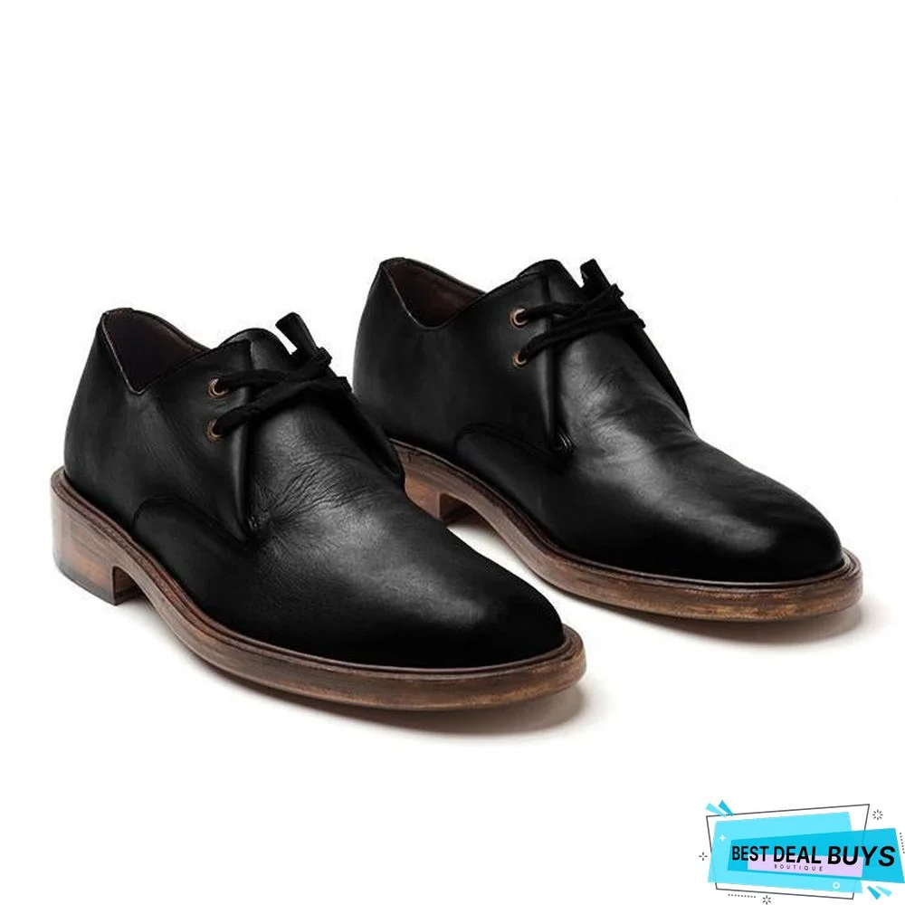 Classic Leather Shoes Gradient Color Oxford Shoes