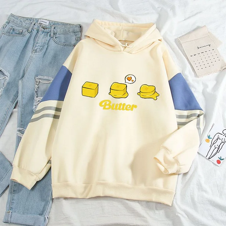 방탄소년단 Butter Cute Color-block Hoodie