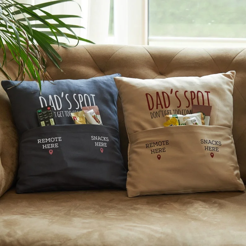 Personalized throw pillow gifts for Dad and grandpa, home decor.
