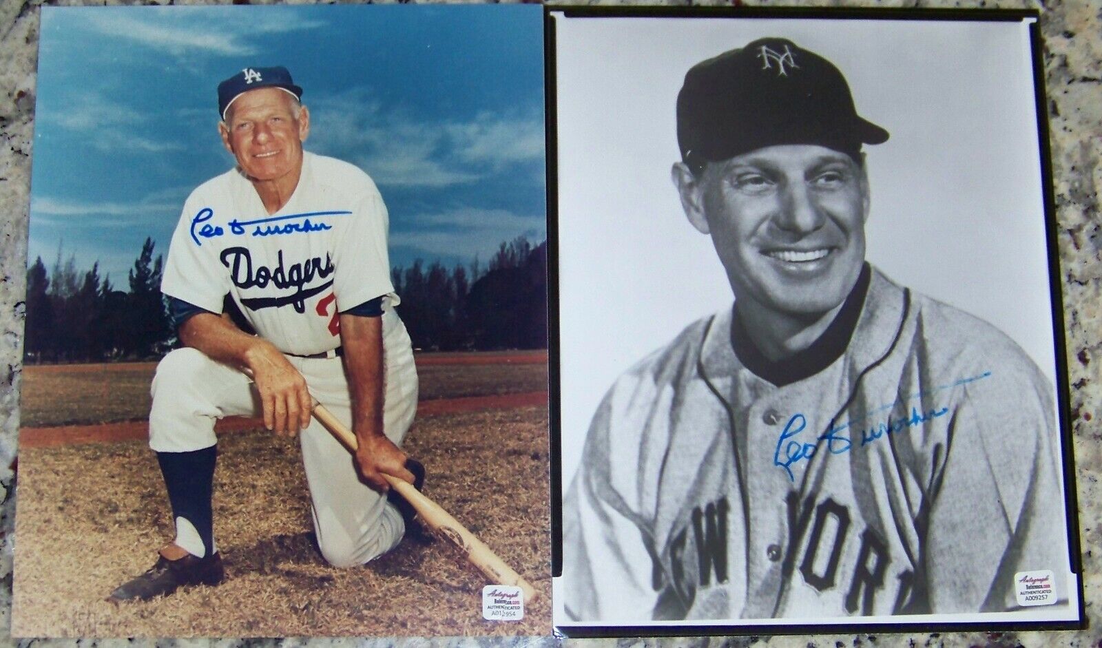 SALE! Lot of 2 Leo Durocher Signed Baseball Photo Poster painting AR COA PSA JSA BAS GUARANTEE!