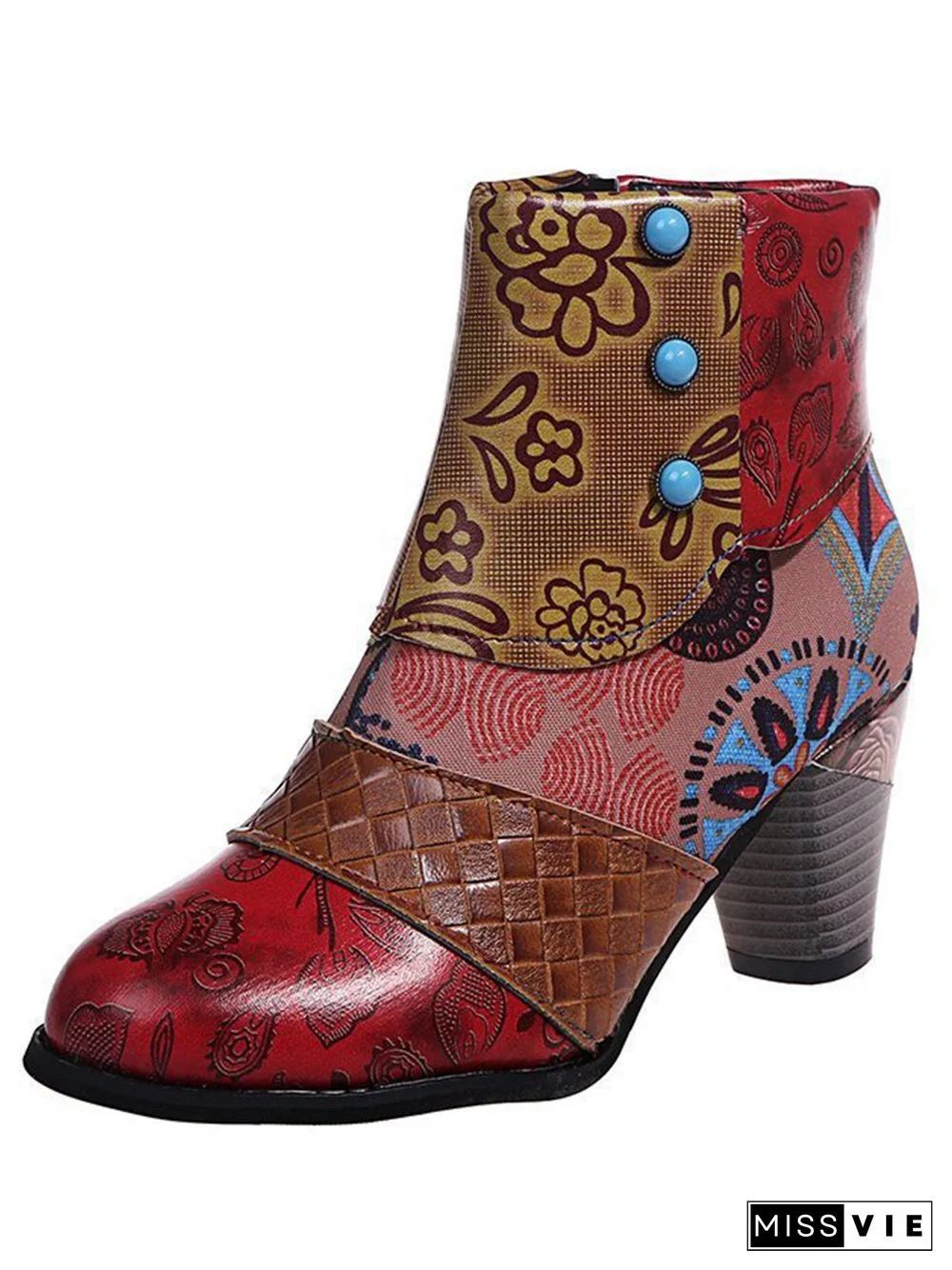 Personality Ethnic Stitching Booties