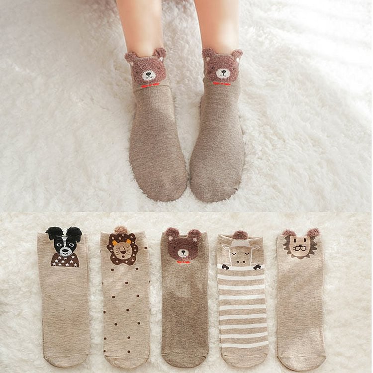 Set of 5: Cartoon Crew Socks YP433