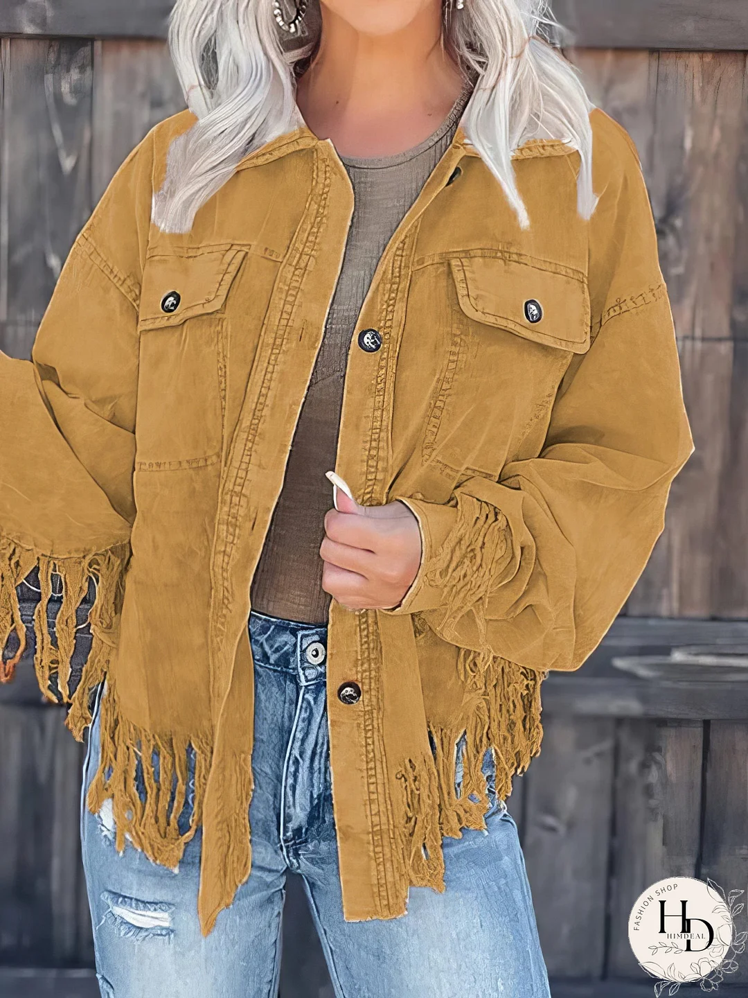 Tassel Detail Corduroy Jacket