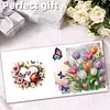 6Pcs Diamond Painting Flowers Butterflies Greeting Card with Envelopes for Beginner Adult Holiday Gifts