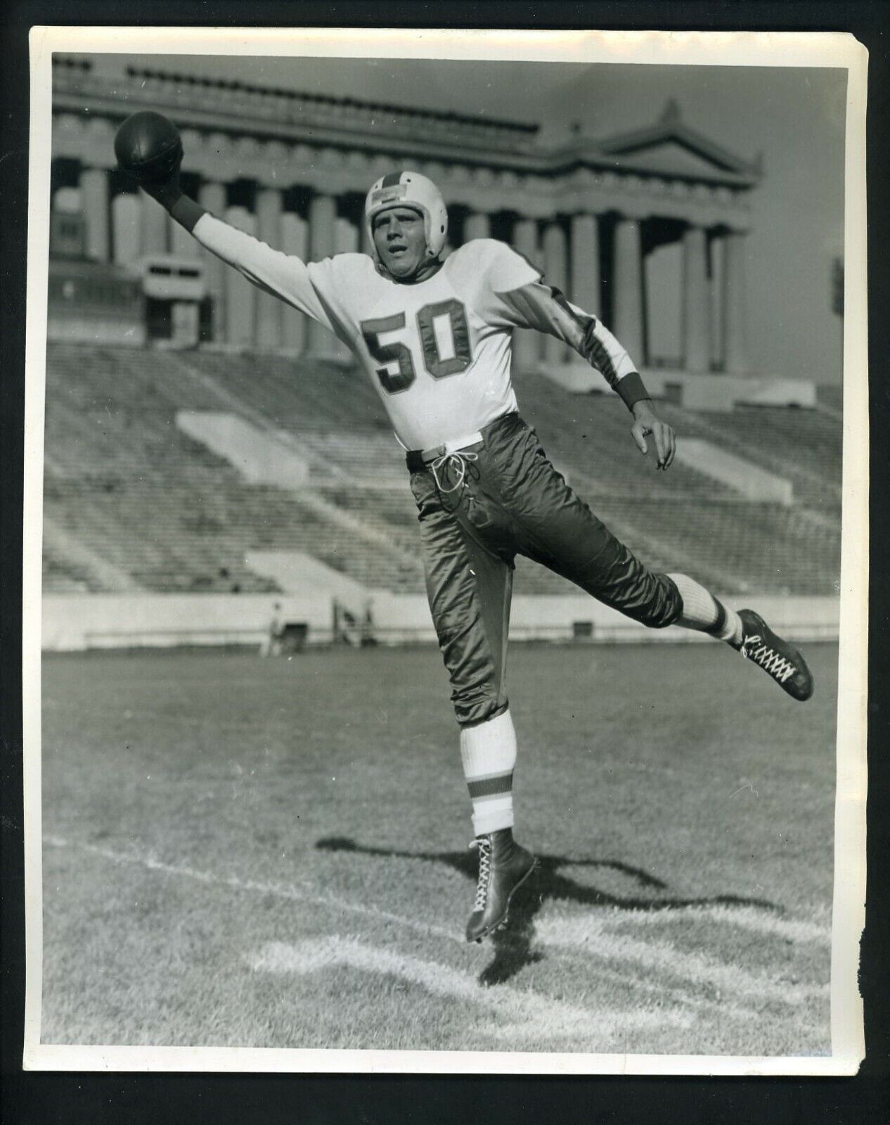 Pat Lahey Type 1 Press Original Photo Poster painting AAFC Chicago Rockets Soldier Field