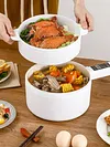 Electric Hot Pot 2L Non-Stick Frying Pan Boil Dry Protection Multi-function Cooker with Steamer for Noodles Steak Eggs Stir Frying
