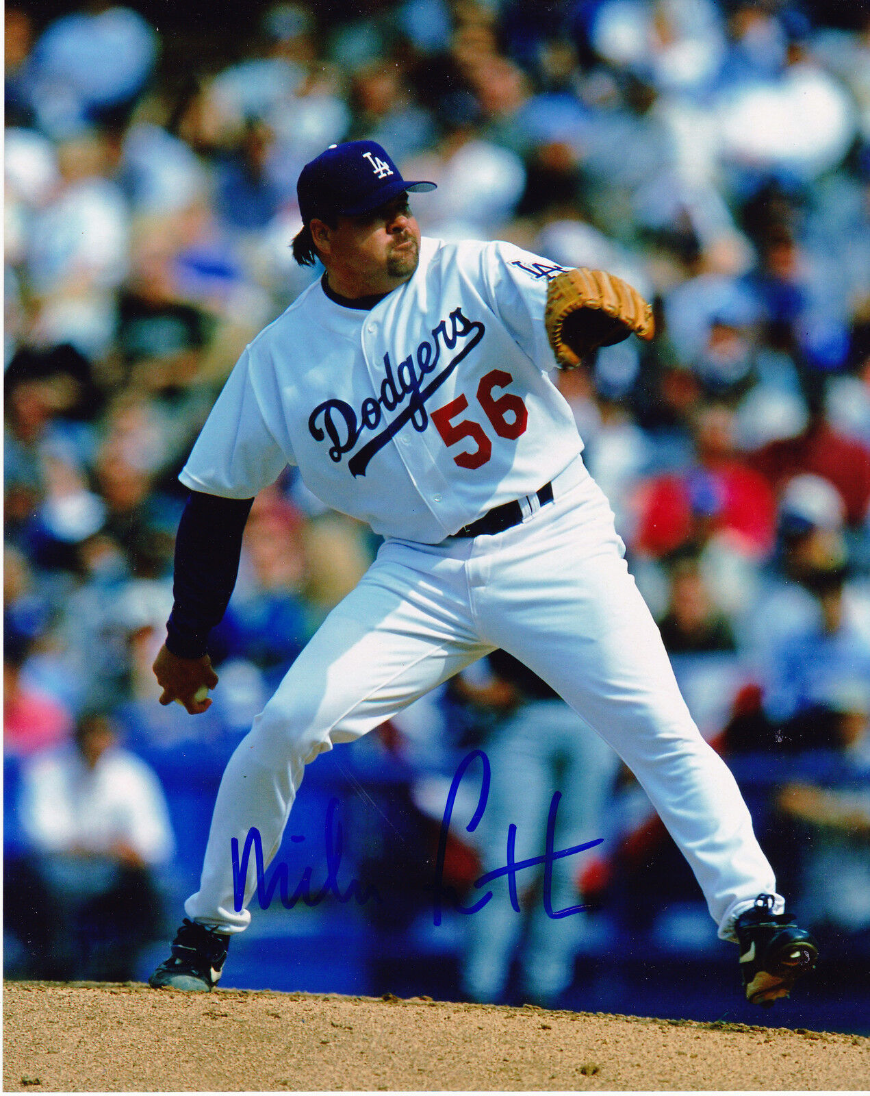 MIKE FETTERS LOS ANGELES DODGERS ACTION SIGNED 8x10