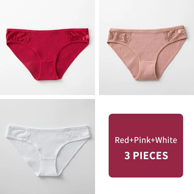 Cotton Panty 3Pcs/lot Solid Women's Panties Comfort Underwear Skin-friendly Briefs For Women Sexy Low-Rise Panty Intimates