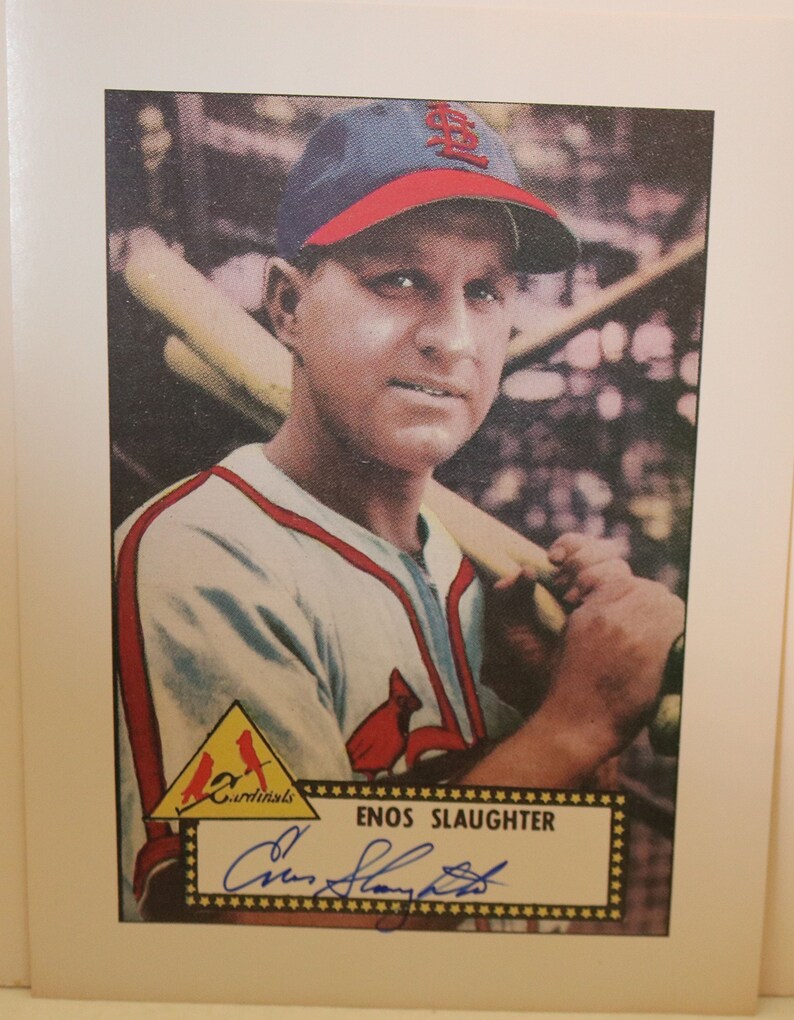 Enos Slaughter (d. 2002) Signed Autographed 9x12 Photo Poster painting Print St. Louis Cardinals - COA Matching Holograms