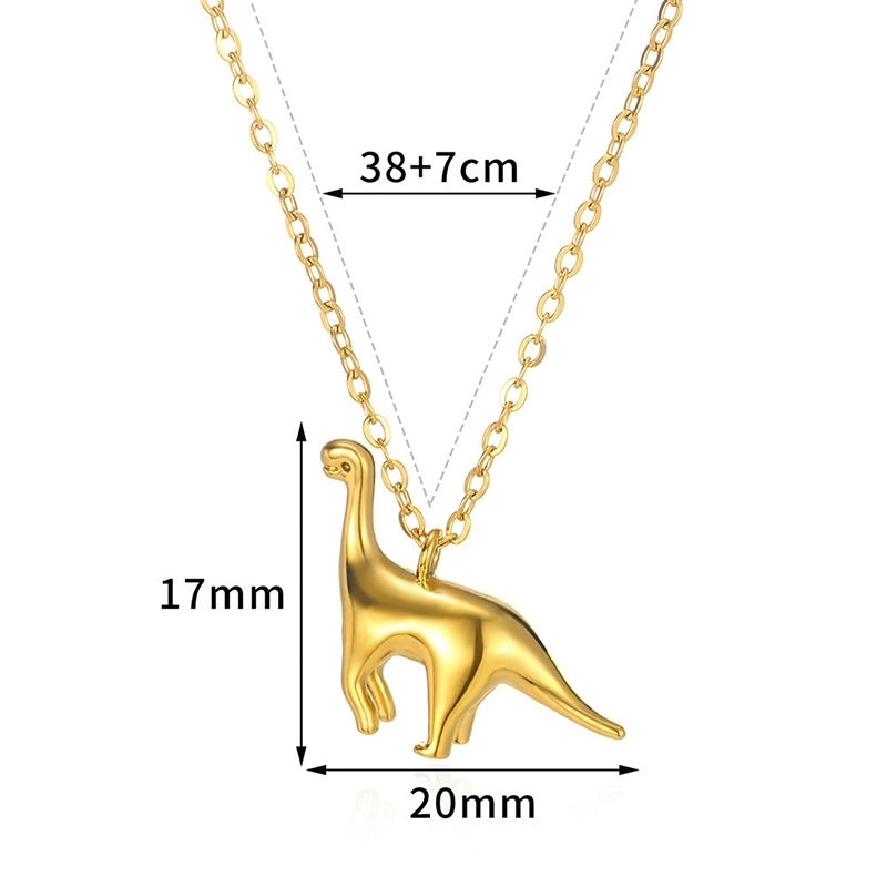 Cute Hip-Hop Dinosaur Titanium Steel Plating Pendant Necklace