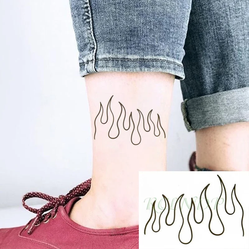 Waterproof Temporary Tattoo Sticker Flame Love Heart Flower Star Element Body Art Fake Tatto Flash Tatoo for Men Women