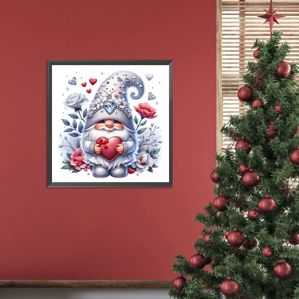 Diamond Painting - Full Round Drill - Valentines Day Gnome(Canvas|30*30cm)