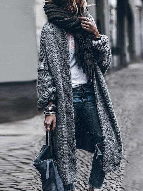  thdmladies Casual Solid Color All-match Cardigan thedmladies