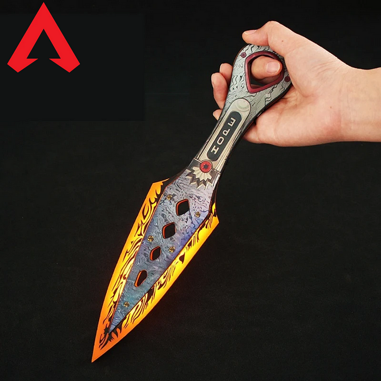 Apex Legends Game Weapon Props Kunai Dagger Made of Acrylic Heirloom Weapons Wraith Kunai Plastic Luminous Cosplay Game Swords Anime Figures Model Collection Toy for Kids
