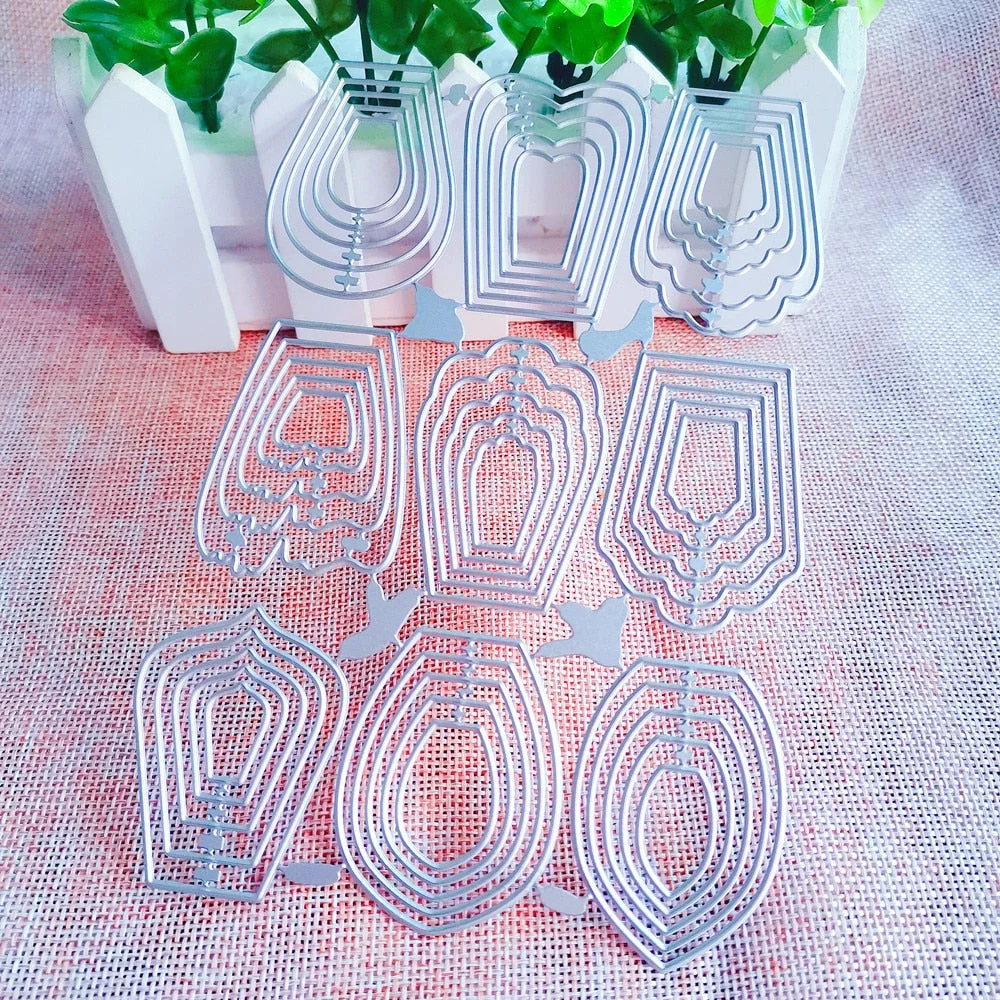 New Design 9pcs Different Flowers Petal Metal Cutting Dies Stencil Template for DIY Embossing Paper Album Cards Making New Dies