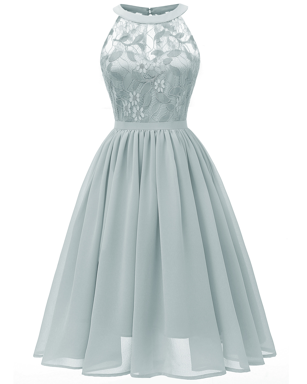 Sexy Fashion Swing Solid Color Party Fashion Lace Halter Vintage Dress