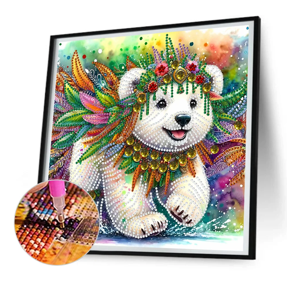 Diamond Painting - Partial Special Shaped Drill - Bear (Canvas|30*30cm)