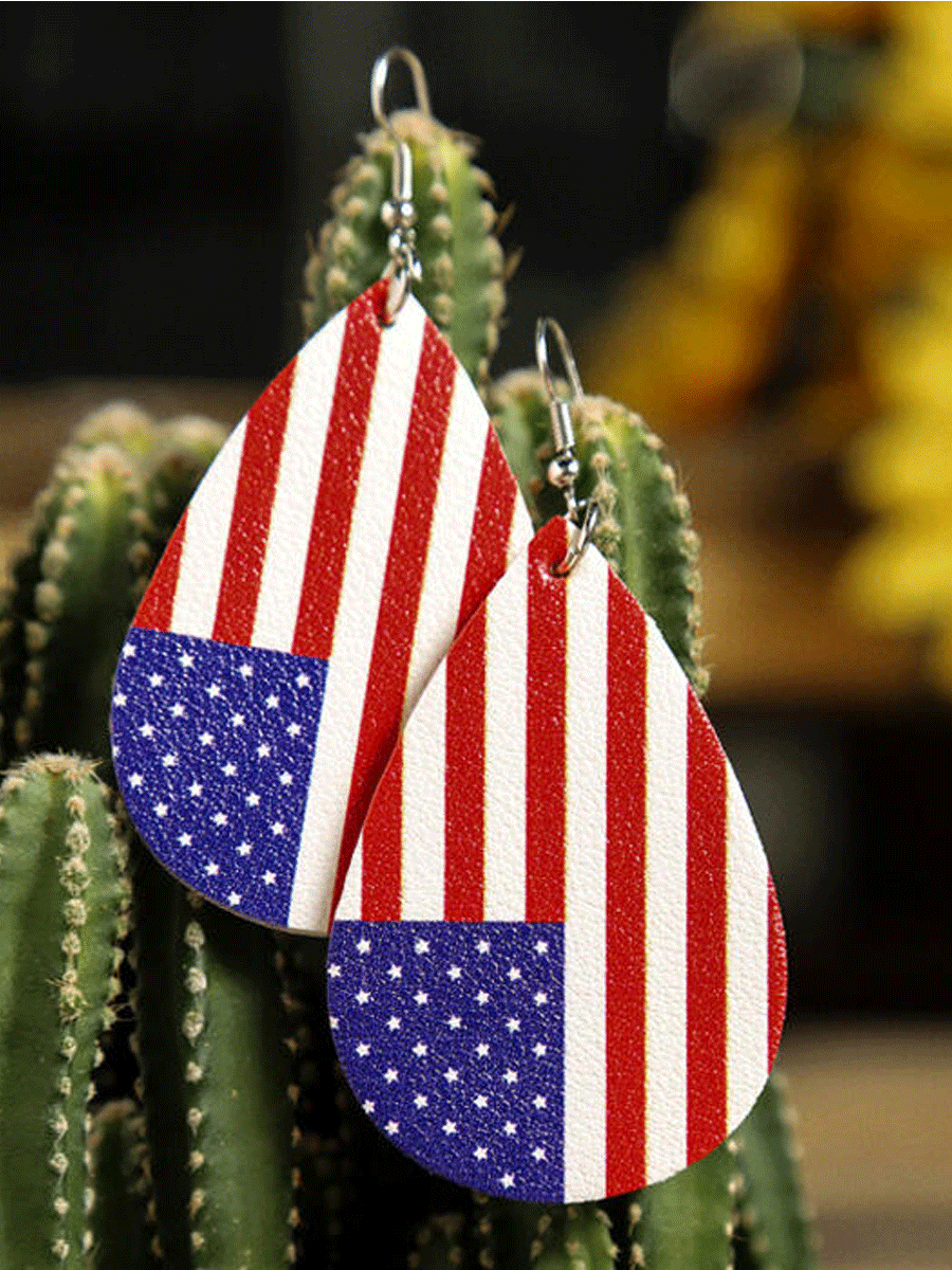 American Flag Printed Earrings