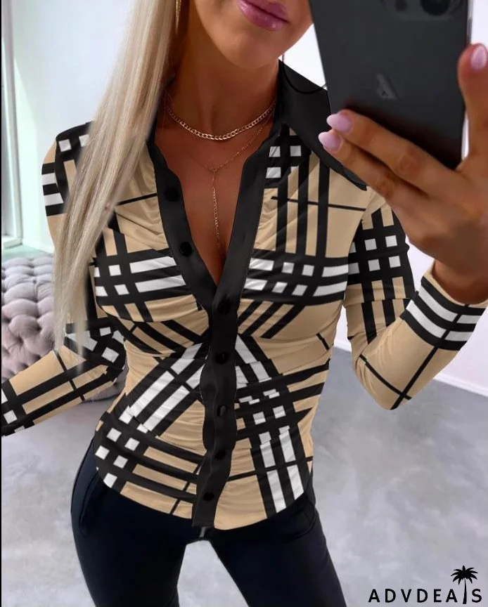 Women long sleeve printed shirt