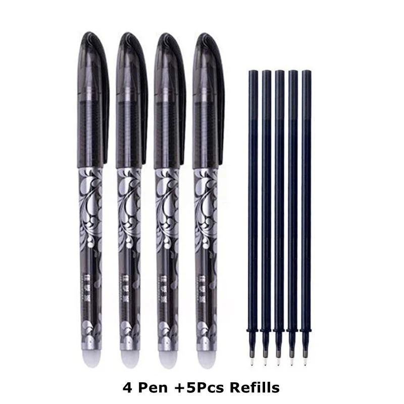 Erasable Pen Refills Rod Set 0.5mm Needle/0.7mm Bullet tip Washable Handle Erasable Ballpoint Pen for School Pen Writing Tools