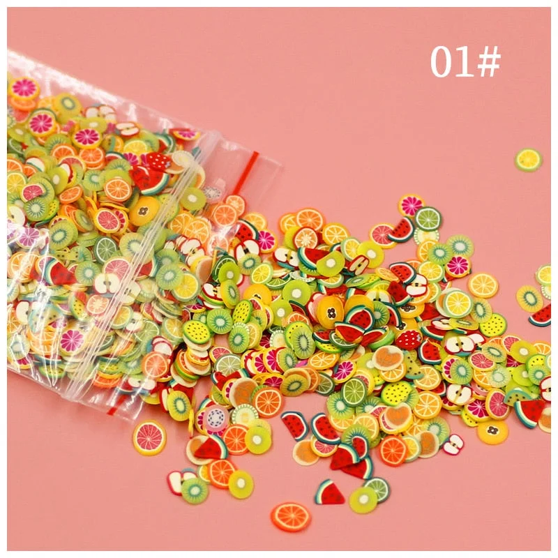 Summer 3D Fruit Tiny Slices Nails Art Decorations Mixed Sized DIY Designs Lemon Nail Accessories Women Nail Tips Manicures-Nail Inspo