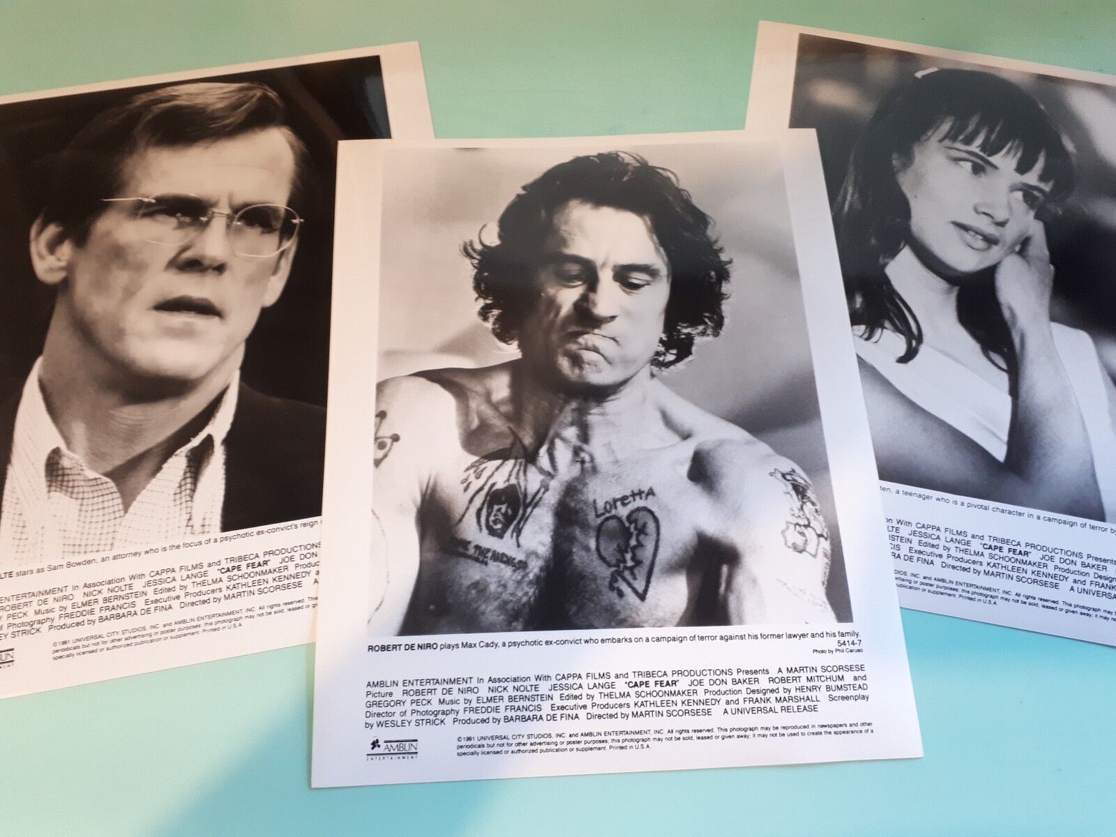 Cape Fear original studio issue Photo Poster paintings Robert DeNiro Nick Nolte Martin Scorsese