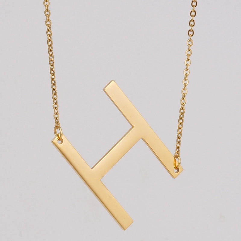 Minimalist Letter Stainless Steel Necklace Plating Stainless Steel Necklaces