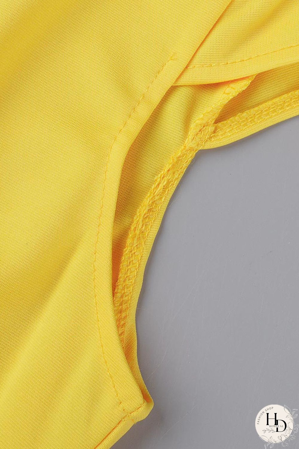 Yellow Casual Solid Patchwork Flounce Slit O Neck Dresses