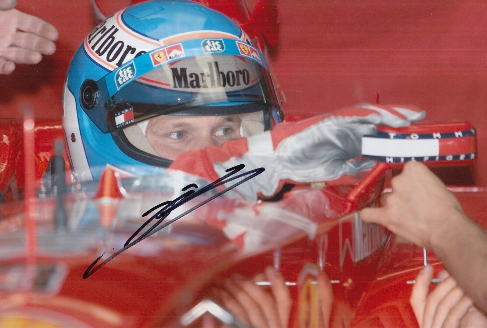 Mika Salo Hand Signed Scuderia Ferrari 12x8 Photo Poster painting F1 1.