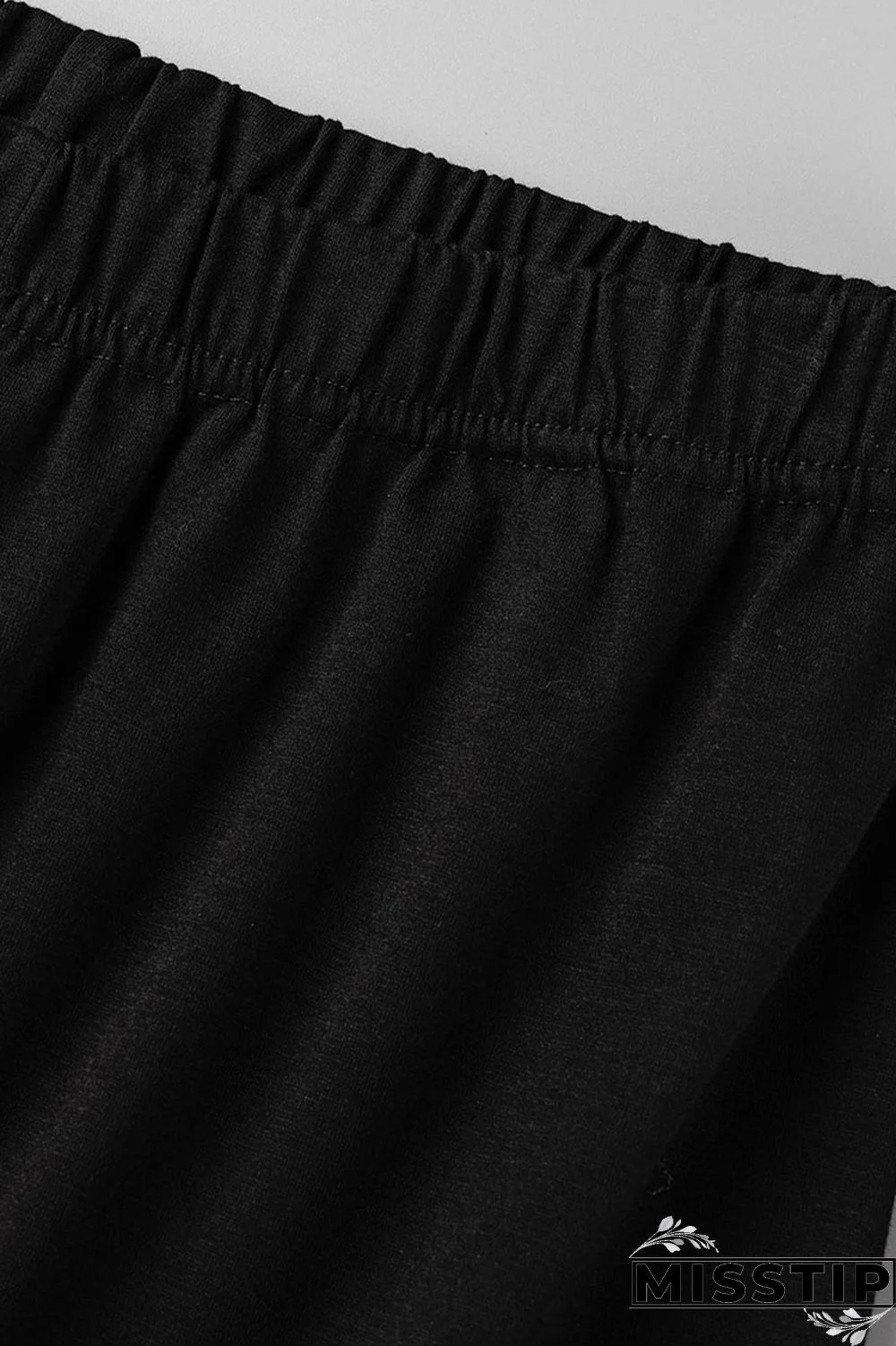 Black Fashion Casual Solid Slit U Neck Sleeveless Two Pieces