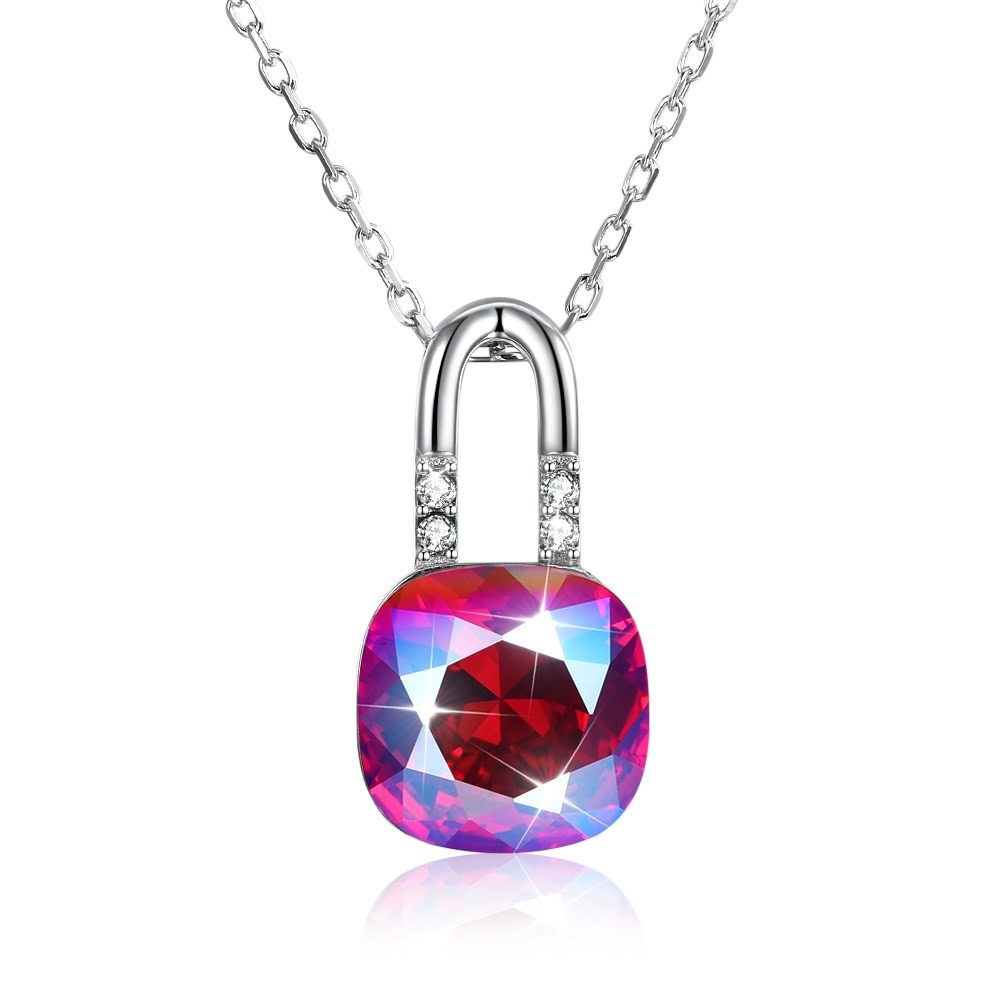 Lock Crystal Pendant Necklace