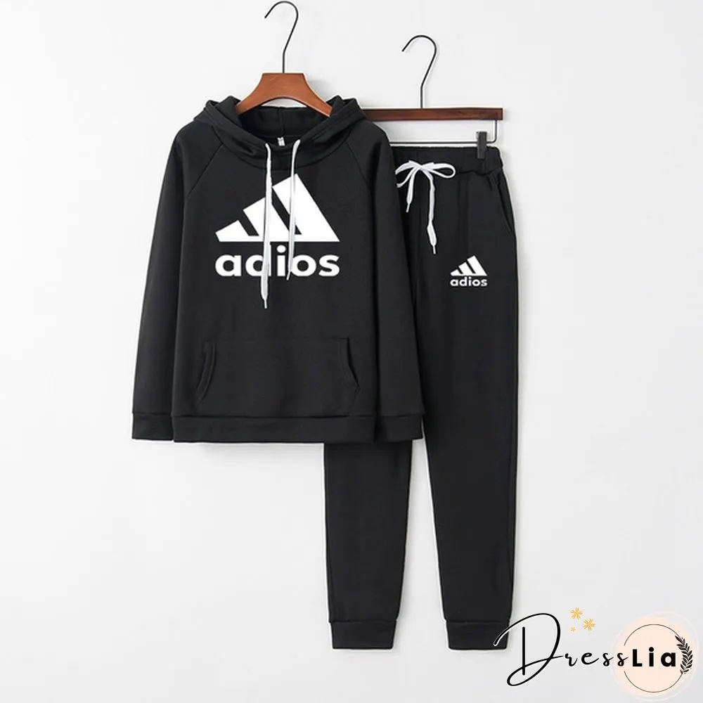 Hot Autumn Winter Fashion Womens Hoodie + Sweatpants 2-Piece Sweat Suits Tracksuits Hooded Jogging Sports Suits Baseball Uniforms Track Suits Jogger