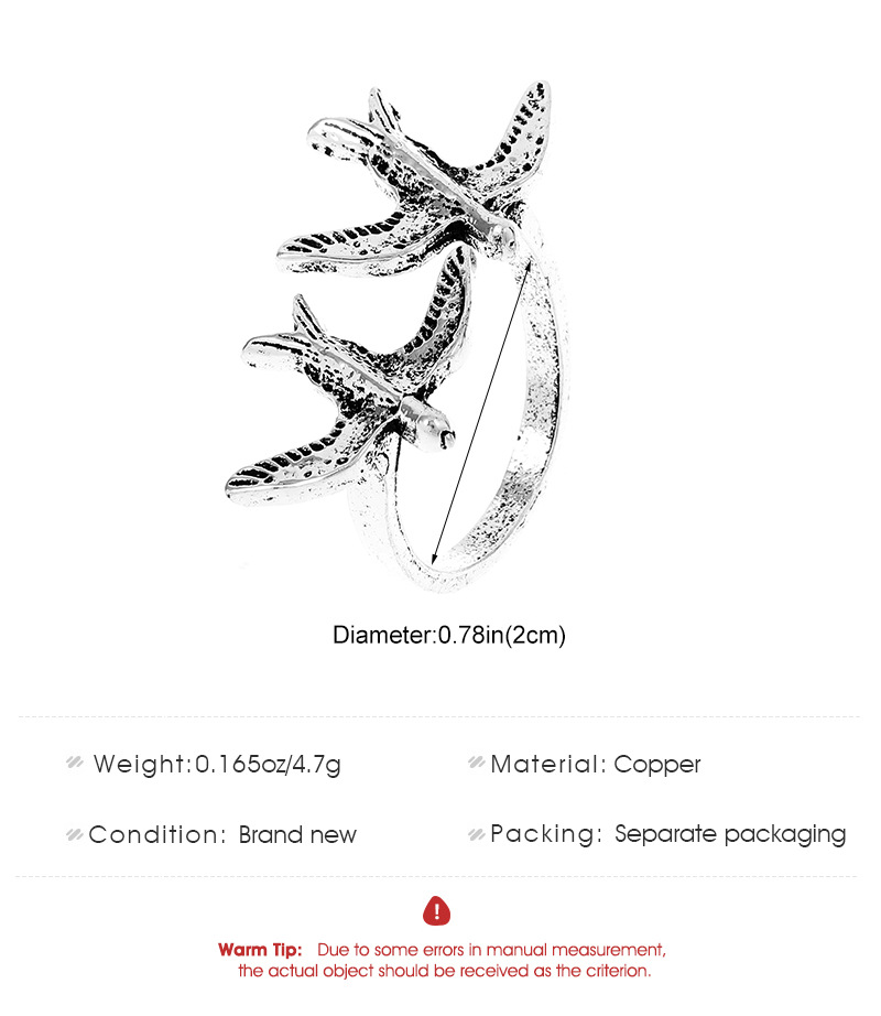 Aged Two Birds Swallow Ring