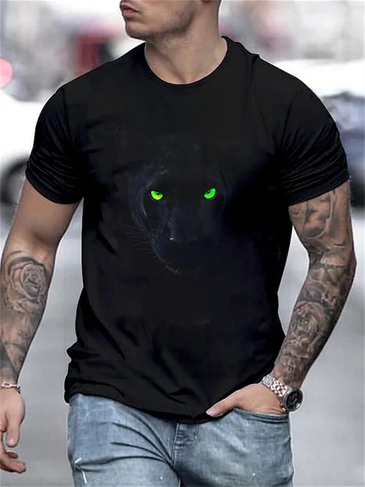 Men's T Shirt Tee Shirt Tee Graphic Animal Crew Neck Green Blue Purple Yellow Brown 3D Print Plus Size Casual Daily Short Sleeve Clothing Apparel Basic Designer Slim Fit Big and Tall / Summer-JRSEE