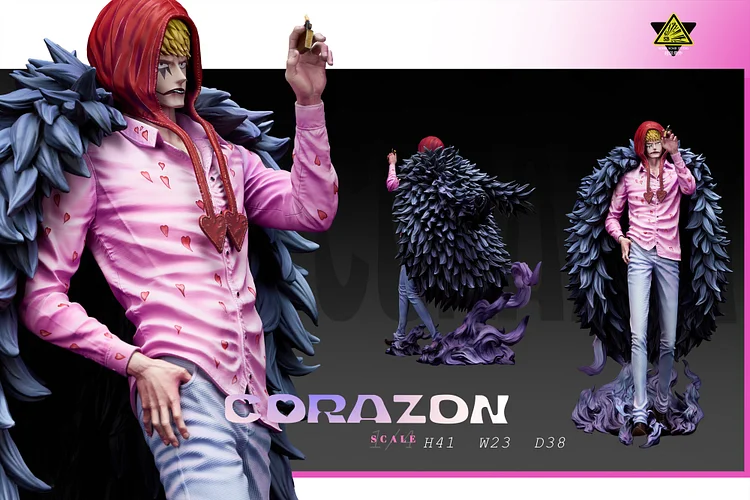 Super Bomb Studio - One Piece Donquixote Doflamingo & Donquixote Rosinante & Childhood Trafalgar D. Water Law Statue(GK)-