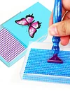 (US Local)4Pcs Butterfly Diamond Painting Tray 5D DIY Drills Plate with Sppon & Brush Tool
