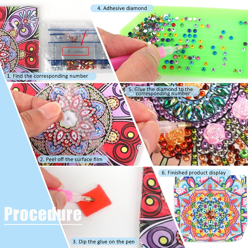 DIY Mandala Art Special Shape PU Diamond Painting Wallet Gifts for Women