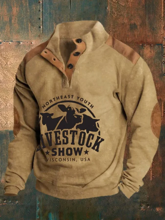 Men's Casual Western Print Long Sleeve Sweatshirt