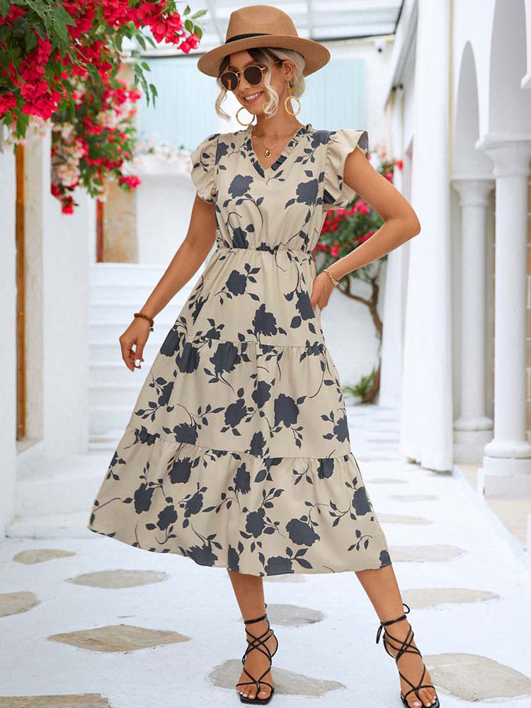 Floral Party Elegant Print Dress