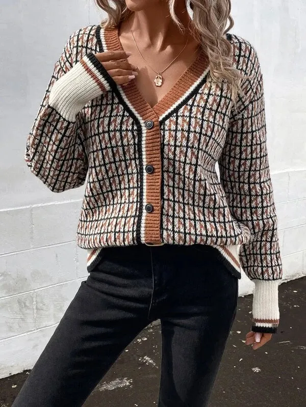 Retro Print Long Sleeve Sweater