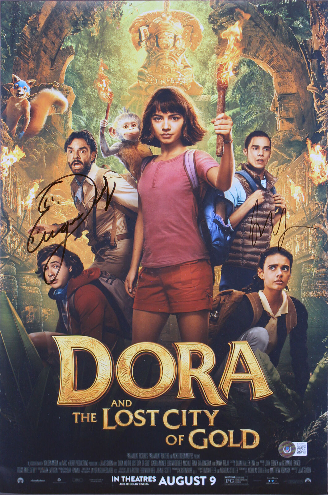 (2) Derbez & Wahlberg Dora And The Lost City Of Gold Signed 12x18 Photo Poster painting BAS