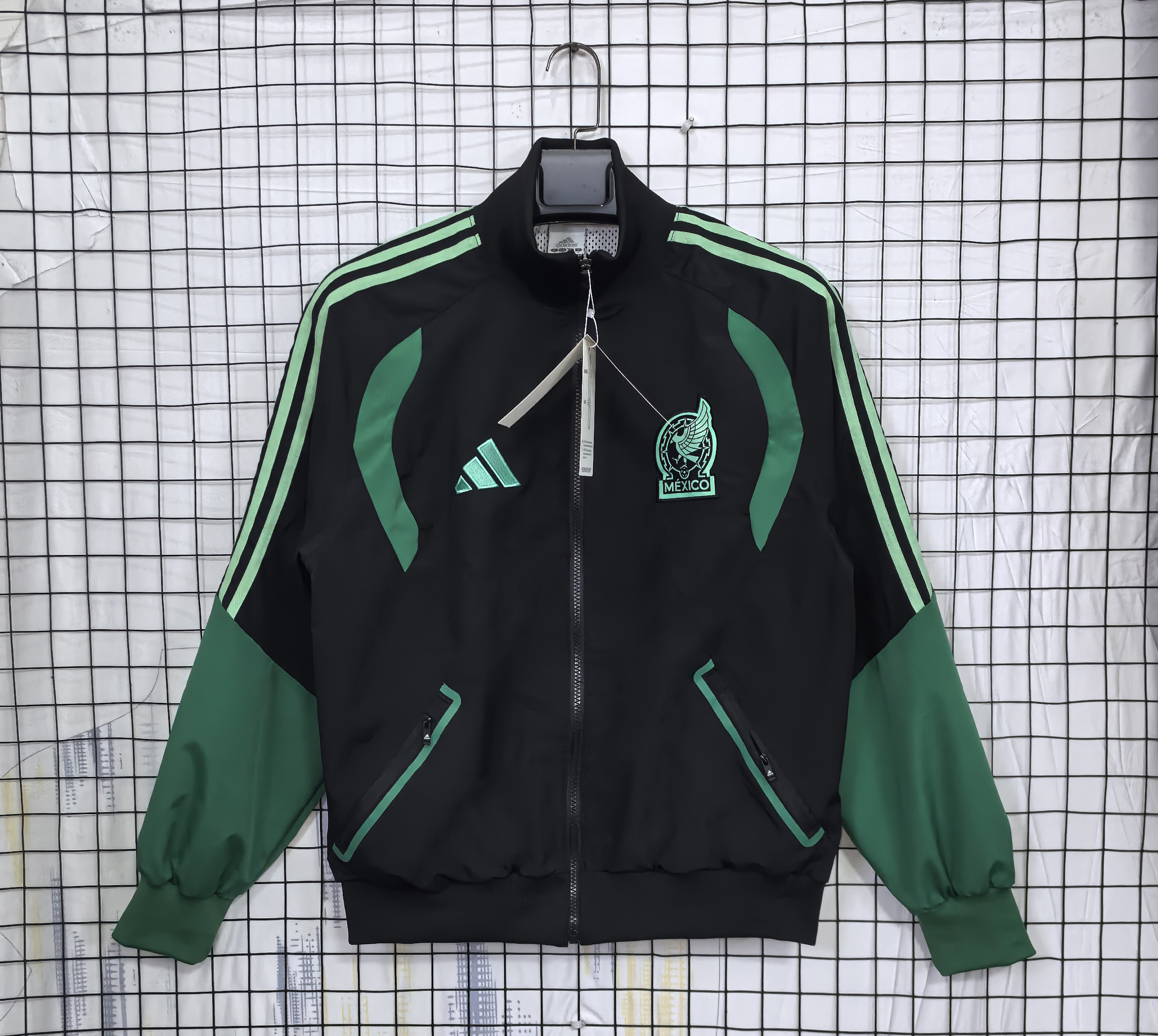 2026 Mexico Waterproof Windbreaker Tracksuit Jacket black