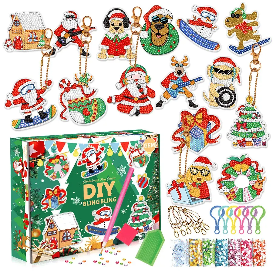 🎁Christmas DIY Diamond Painting Keychain🎄