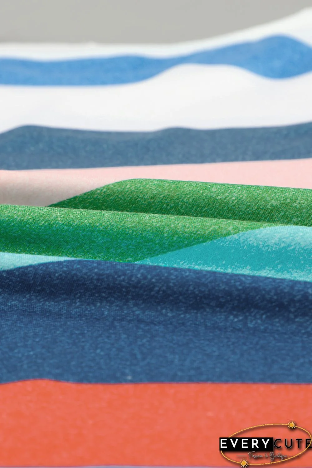 Striped Color Block Long Sleeve Blouse