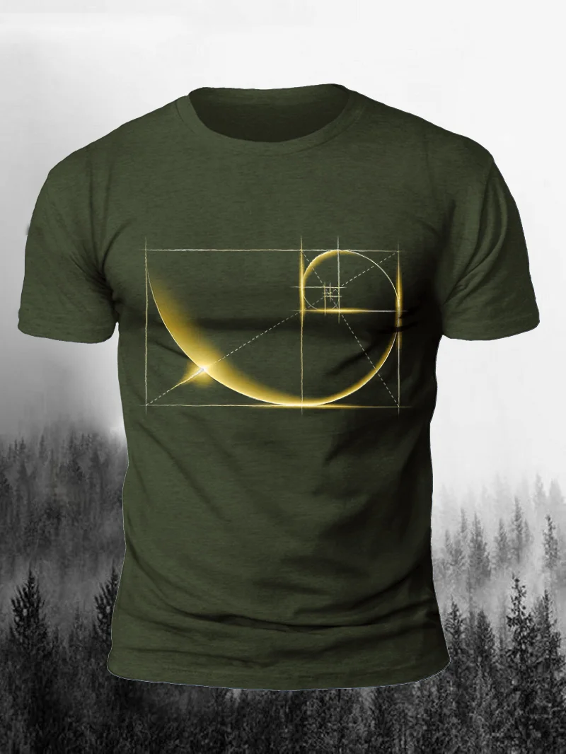 Golden Section Spiral Print Short Sleeve Men's T-Shirt in  mildstyles