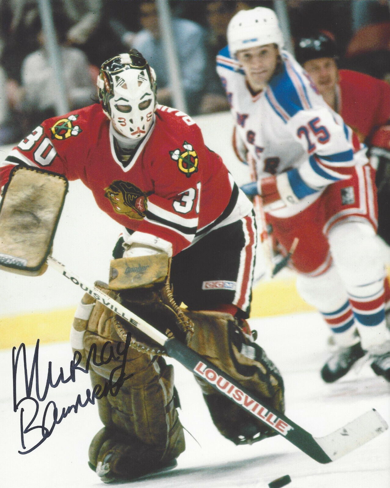 MURRAY BANNERMAN CHICAGO BLACKHAWKS HAND SIGNED AUTHENTIC 8X10 Photo Poster painting A w/COA