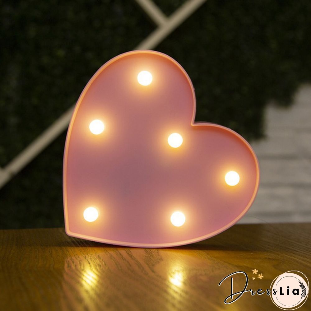 26 Letter LED Lights Luminous Number 0-9Lamp Wedding Birthday Christmas Decoration Decoration Battery Night Light Party Bedroom