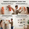 Picture Hanging Tool Magnetic Alignment Ruler with Built in Level Frame Positioning Tool 3 In 1 Fixed Point Balance Rulers for Photo Frames/Wall Decor/Mirrors