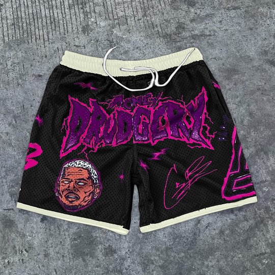 Sopula Vintage Casual Money Drudgery Graphics Mesh Shorts - SOPULA
